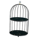 Maxbell Shelf Bird Cage Perfume Storage Rack for Bathroom Vanity Tray Black Double layer