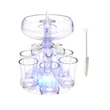 Maxbell 6 Glass Dispenser Clear Wine Rack for Party Party Drinking Wedding 6 Cups Brush Light