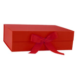 Maxbell Gift Box with Ribbon Easy Assemble Reusable for Keepsake Cupcake Boxes Red