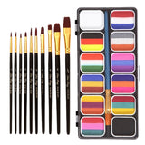 Maxbell Painting Palette Makeup Kit Wood Handle Paint Brush Kids Face Body Paint Set