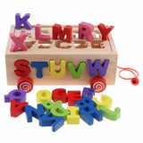 Max Toddler Wood Shape Sorter Car Pull Along Toy Block Puzzle Development Letter