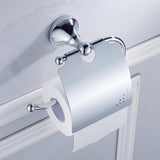 Maxbell Wall Mounted Brass Toilet Paper Holder With Cover Roll Tissue Rack Chrome