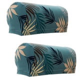 Max 2pcs Non-slip Stretch Polyester Furniture Sofa Armrest Cover Protector Green