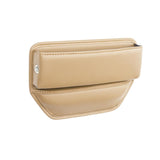 Maxbell Car Seat Gap Organizer Storage Box PU Leather Anti Scratch Durable Universal Beige