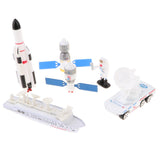 Maxbell Mini Space Toys Airplane  Rocket Car Model Set for Kids Birthday Gifts A