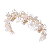 Maxbell Elegant Pearl Headdress Wedding Headpieces Crown Hairband for Anniversaries