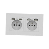 Maxbell Maxbell Wall Socket with USB Port Panel Power Outlets EU Plug for Office Restaurant without Indicator