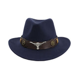 Maxbell Casual Cowboy Hat Wide Brim Props Lightweight for Women Men Adults Holidays Navy Blue