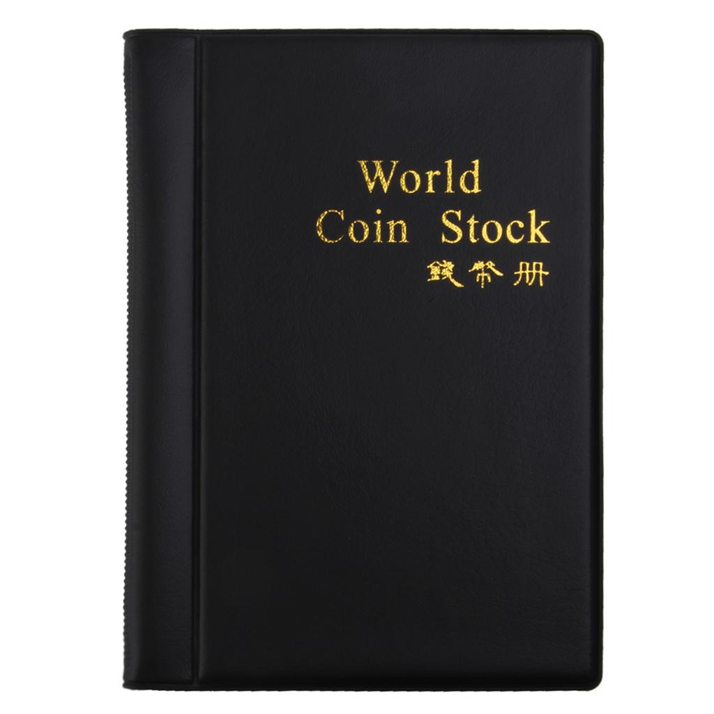 Maxbell Mini Penny Money Pocket Storage Coin Album Book 120 Holders Collection Black