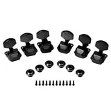 Max 6 Pieces Semiclosed Tuning Pegs for Acoustic Guitar 3L 3R Black