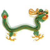 Max Handcrafted Chinese Dragon Model Metal Crafts Desk Ornament - Green