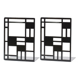 Maxbell 2Pcs Bookends Heavy Duty Metal Bookends Book Holder Shelves for Office Decor