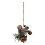 Max Artificial Squirrel Hanging Pendant For Home Christmas Xmas Party Dec Grey