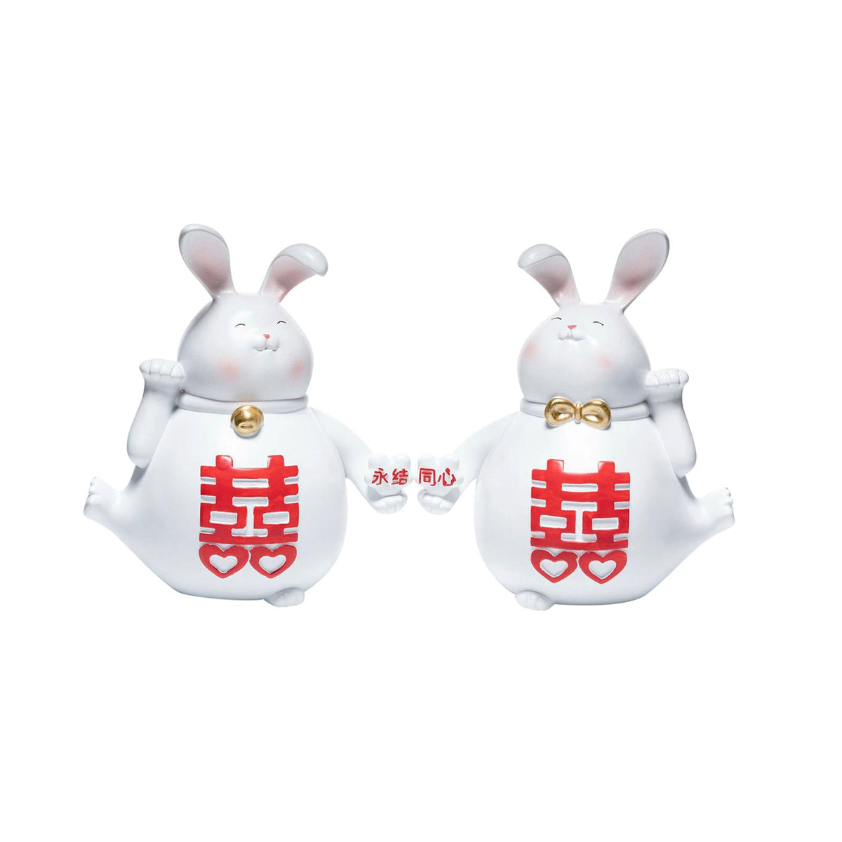 Maxbell Creative Couple Rabbit Figurine Wedding Gifts for Shelf Home Decoration