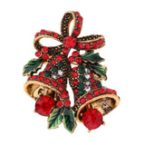 Max Cute Rhinestone Jingle Bell Brooch for Women Girl Doll Christmas Decor Gift