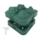 Maxbell Rose Diamond Shape Ice Mold Ice Maker Reusable Ice Tray with Lid Green