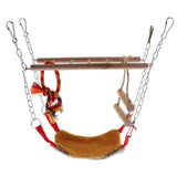 Maxbell Parrot Bird Wooden Hanging Swing Ladder Suspension Bridge Cage Swing Toy