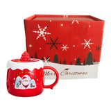 Maxbell Christmas Themed Coffee Mugs Milk Juice Mug 430ml for Home Wedding Birthday Red Santa