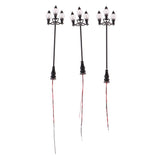 Max 3 Pieces Model Railway Led Lamppost Lamps Yard Street Lights HO Scale 8.9cm
