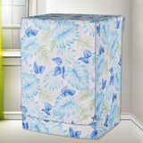 Max Coated Oxford Cloth Washing Machine Cover Protector Blue Monstera Leaves -L - Aladdin Shoppers