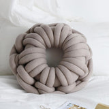 Max Handmade Knotted Decorative Sofa Bed Throw Pillow Back Cushion Camel Grey
