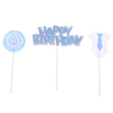 Maxbell Pack of 3 Happy Birthday Cake Topper Baby Boy Clothes Lolly Kids Party Cake Decor