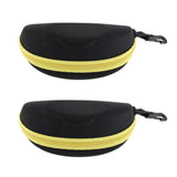 Max 2x Portable Zipper Spectacle Sunglass Eyeglass Case Box Storage Pouch Yellow