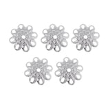 Max 5Pcs Plum Blossom Cap Bead Cap Flower Jewelry Accessories DIY Craft Silver