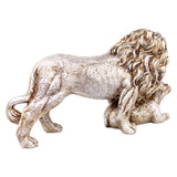 Maxbell Lion Statue Home Decoration Art Decor Craft for Desktop Housewarming Cabinet Argent