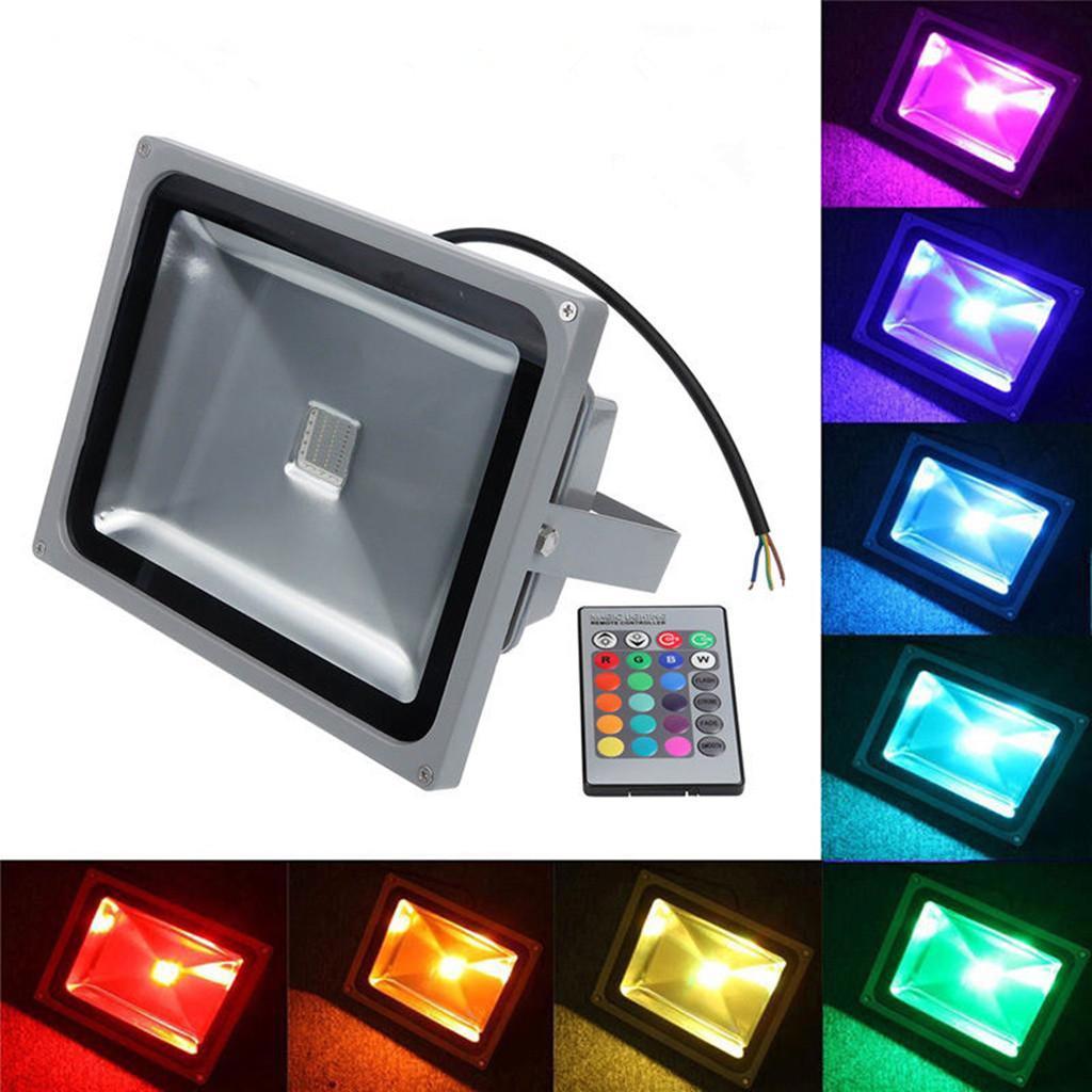 Maxbell 20W Colorful Flood Light Outdoor Pathway Light Security Lamp Remote Control