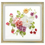 Max Ribbon Embroidery Kits DIY Flower Painting Kit Stamped Cross Stitch 03