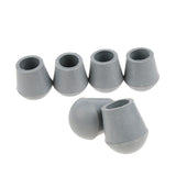 Maxbell 6 Pieces Rubber Tip For Cane Walking Stick Crutches Chair 3/4 inch Gray