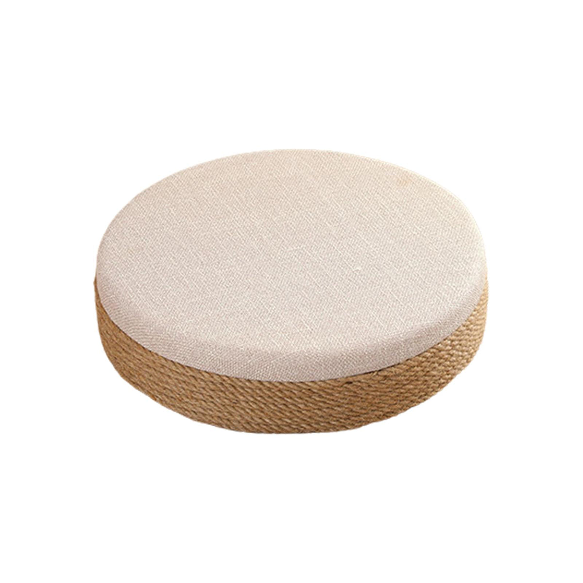 Maxbell Round Seat Cushion Seat Pad Ottoman Tatami Pouf Mat for Balcony Dining Room White