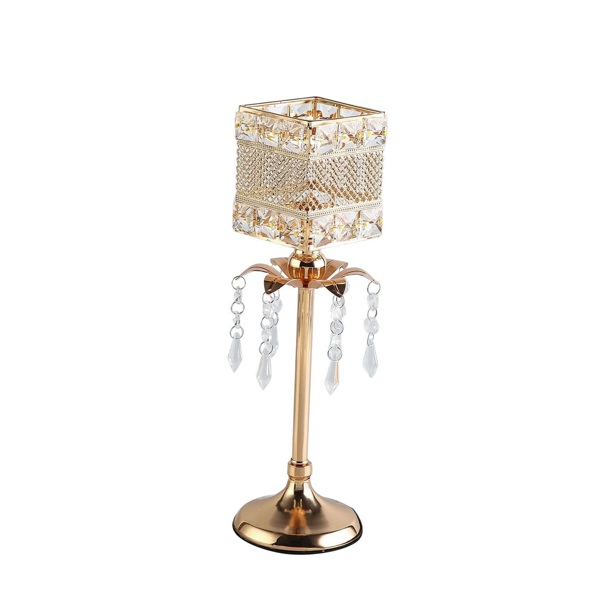 Maxbell Crystal Candle Holder Candle Stand for Birthday Party Living Room 36cm H
