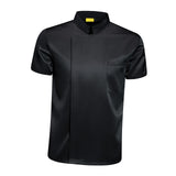 Maxbell Chef Coat Short Sleeve chef Jacket for Restaurant Bakery Black  XL