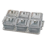Maxbell Divided Serving Dishes Relish Tray Appetizer Condiment Server for Home Grey