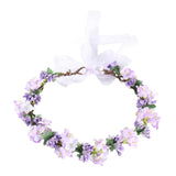 Maxbell Flower Headband Floral Crown Adjustable Wreath for Festival Wedding Violet