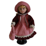 Max 16inch Lovely Victorian Porcelain Doll Collectibles With Display Holder Toys