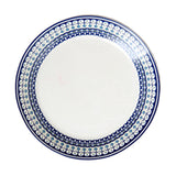 Max Blue Border Round Ceramic 9" Dinner Plates Serving Plates for Pasta Salad
