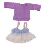 Max Lovely Lace Suspender Skirt & T-shirt Set for OB11 Doll Accessories Purple