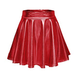 Maxbell A Line Mini Skirt Comfortable Versatile Pleated Skirt for Travel Red XL