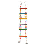 Max Wooden Colorful Bird Toy Parrot Climb Ladder Bird Swing Bridge with Bell