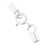 Maxbell 925 Sterling Silver Tube Kumihimo  Clasp Ends Jewelry DIY Findings 2.5mm