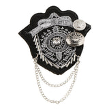 Maxbell Trendy British Style Retro Costume Farbic Brooches Pin Badge Corsages Silver