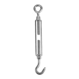 Maxbell 304 Stainless Steel Hook & Eye Turnbuckle Open Body Wire Rope Tightener M8