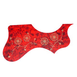 Maxbell 41" Acoustic Guitar Pickguard Decorative Anti-scratch Folk Guitar Right Hand Red