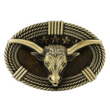 Max Maxb 3D Cow Head Retro Belt Buckle Metal Western Cowboy Jewelry Horse Bronze