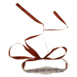 Max Bridal Wedding Dress Rhinestone Belt Bridal Sash Belt Accessories Brown