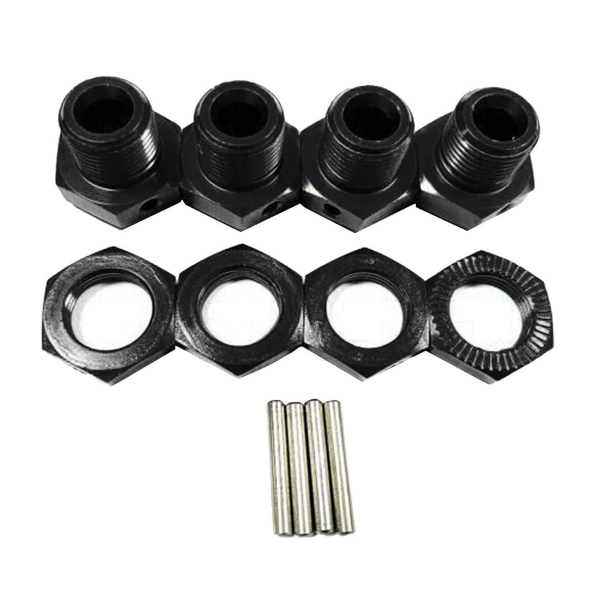 Maxbell 17mm Hex Wheel Hubs Adapter 1/8 Crawler Assembly Upgrade for Arrma Talion Black