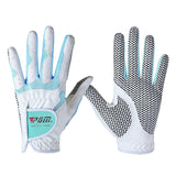 Maxbell Women's Golf Glove Breathable Left Right Hand Golfer Gloves White Blue XXL